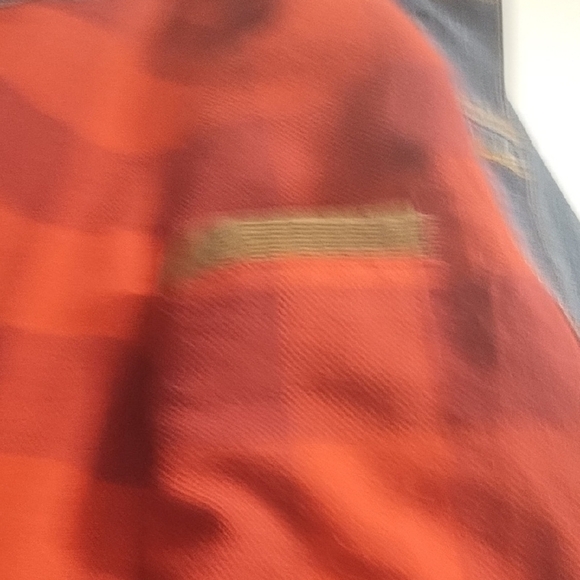 Wrangler Flannel Lined Denim Jean Jacket Barn Coat Corduroy Collar 4 Pockets - Picture 5 of 12